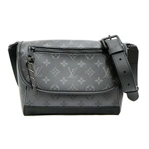 Louis Vuitton Pulse Messenger Shoulder Bag Leather Black Gray